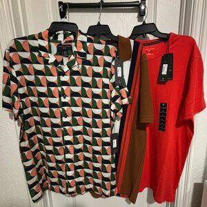 Shaquille O'Neal XLG Men's Shirt Bundle, Size LT, Button-Down Polo T-shirt NWT